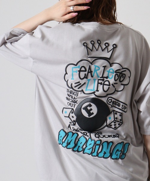 FUNALIVE(ファンアライブ)の「発砲プリントオーバーサイズT ストリート Tシャツ 半袖(Tシャツ/カットソー・メンズ・ホワイト/ブラック/スミクロ/ライトグレー・L/M/LL)」の1枚目の写真