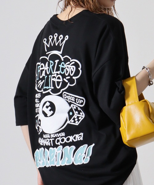 FUNALIVE(ファンアライブ)の「発砲プリントオーバーサイズT ストリート Tシャツ 半袖(Tシャツ/カットソー・メンズ・ホワイト/ブラック/スミクロ/ライトグレー・L/M/LL)」の3枚目の写真
