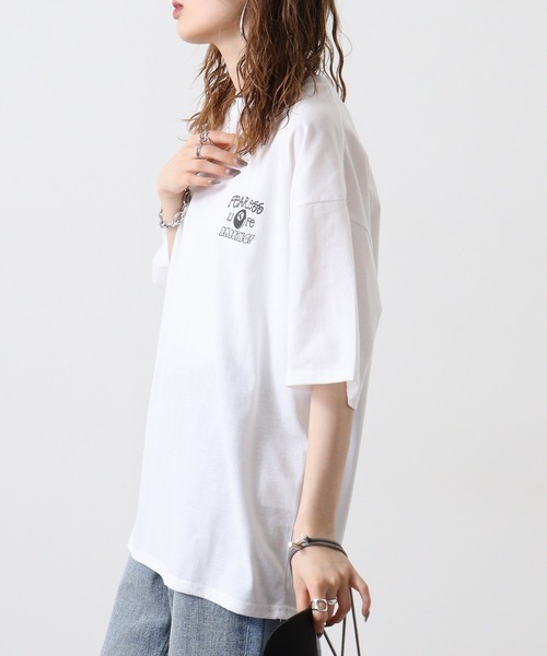 FUNALIVE(ファンアライブ)の「発砲プリントオーバーサイズT ストリート Tシャツ 半袖(Tシャツ/カットソー・メンズ・ホワイト/ブラック/スミクロ/ライトグレー・L/M/LL)」の10枚目の写真