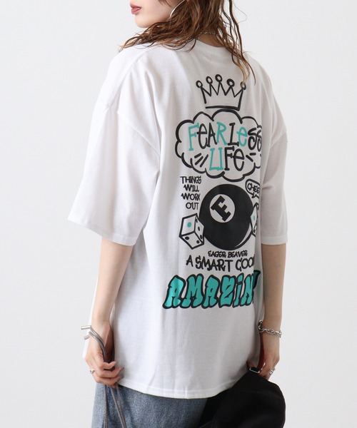 FUNALIVE(ファンアライブ)の「発砲プリントオーバーサイズT ストリート Tシャツ 半袖(Tシャツ/カットソー・メンズ・ホワイト/ブラック/スミクロ/ライトグレー・L/M/LL)」の11枚目の写真
