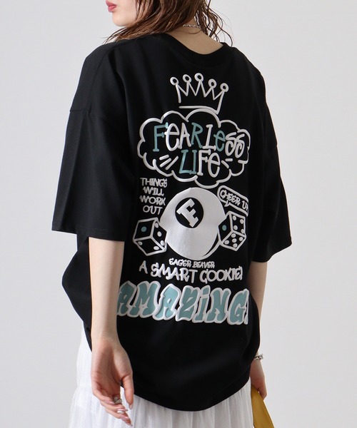 FUNALIVE(ファンアライブ)の「発砲プリントオーバーサイズT ストリート Tシャツ 半袖(Tシャツ/カットソー・メンズ・ホワイト/ブラック/スミクロ/ライトグレー・L/M/LL)」の17枚目の写真