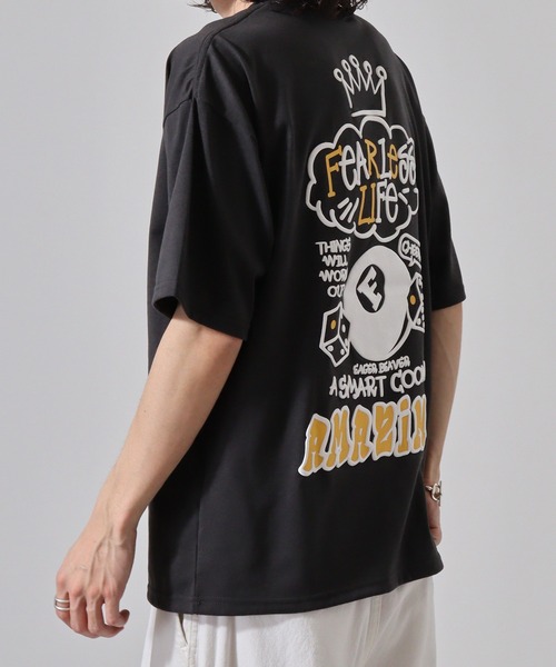 発砲プリントオーバーサイズT ストリート Tシャツ 半袖（Tシャツ