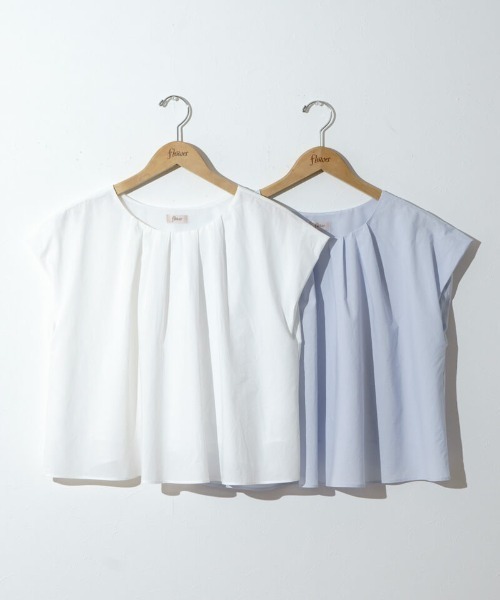flower(フラワー)の「ショルダーパフトップ(シャツ/ブラウス・レディース・ブルー/ホワイト・FREE)」の3枚目の写真