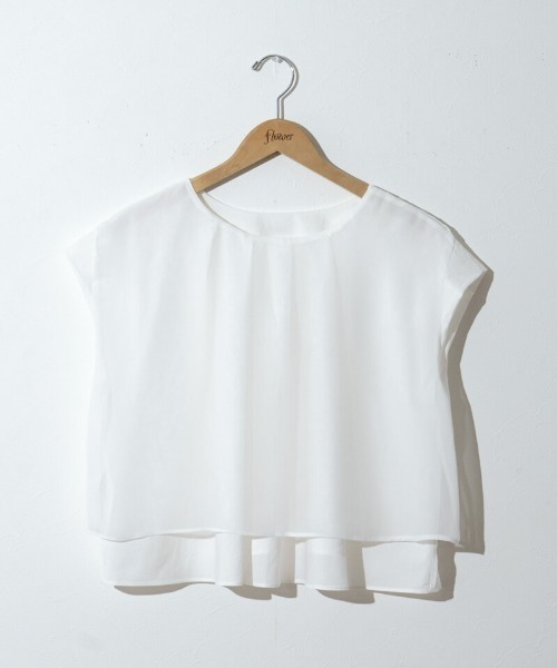flower(フラワー)の「ショルダーパフトップ(シャツ/ブラウス・レディース・ブルー/ホワイト・FREE)」の5枚目の写真