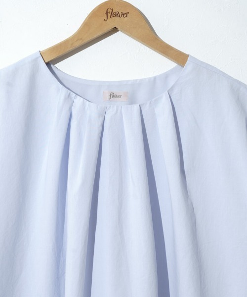 flower(フラワー)の「ショルダーパフトップ(シャツ/ブラウス・レディース・ブルー/ホワイト・FREE)」の11枚目の写真