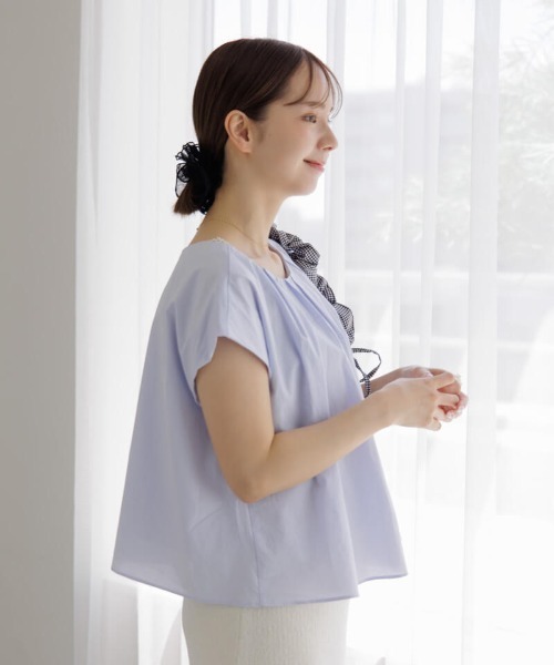 flower(フラワー)の「ショルダーパフトップ(シャツ/ブラウス・レディース・ブルー/ホワイト・FREE)」の22枚目の写真