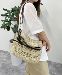 fredy emue | 異素材ハンドルペーパー２WAYバッグ(かごバッグ)