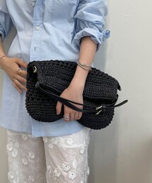 fredy emue | 異素材ハンドルペーパー２WAYバッグ(かごバッグ)