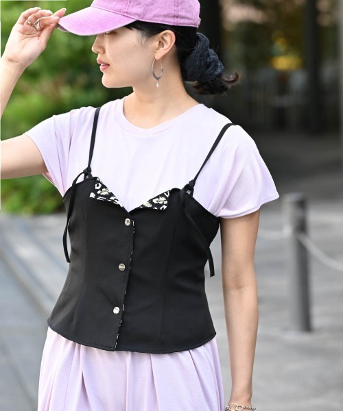 ENIM BY VICKY(エニムバイビッキー)の「【UVカット】ハイゲージカットチュニックワンピース《手洗い可能》(ワンピース・レディース・ホワイト/パープル・M)」の7枚目の写真