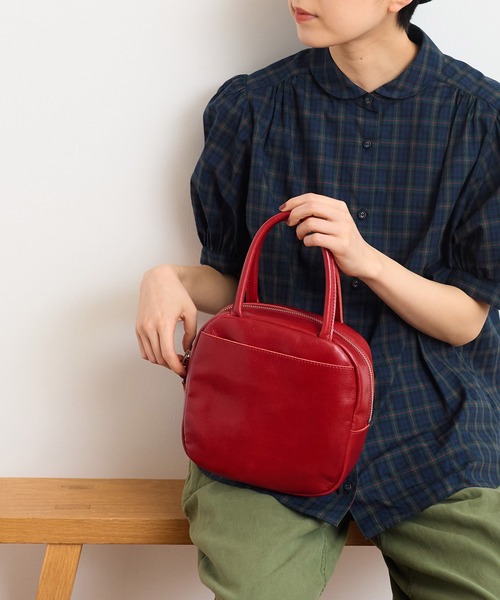 バッグ check pattern boston bag Dot＆Stripes CHILD WOMAN ハンドバッグ ICY LEATHER BOSTON