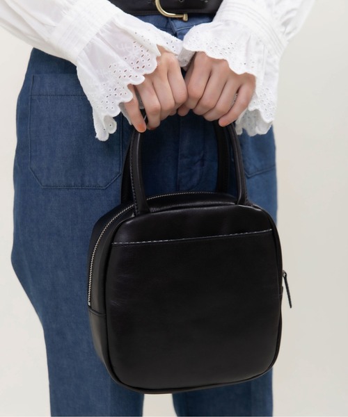 Dot＆Stripes CHILD WOMAN（ドットアンドストライプス　チャイルドウーマン）の「ICY LEATHER BOSTON 裏地チェックBAG（ハンドバッグ・レディース・グリーン/ホワイト/レッド/ブラック/レッド系その他/ブラック系その他/ブラック系その他2・FREE）」の5枚目の写真