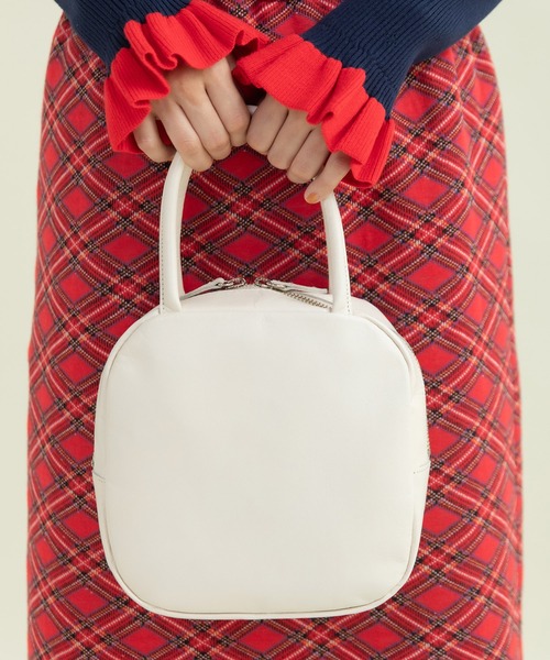 ICY LEATHER BOSTON 裏地チェックBAG（ハンドバッグ）｜Dot＆Stripes