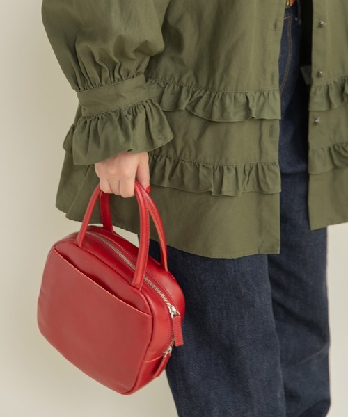 ICY LEATHER BOSTON 裏地チェックBAG（ハンドバッグ）｜Dot＆Stripes