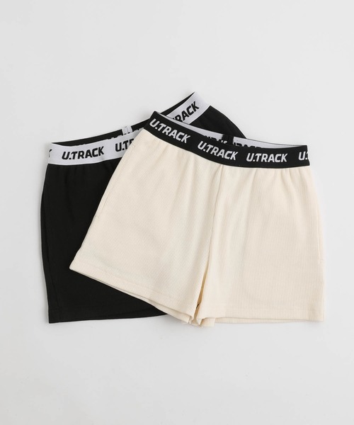 URBAN CHERRY（アーバンチェリー）の「【U.TRACK】ロゴテープデザインリブショートパンツ（その他パンツ・キッズ・ブラック/アイボリー・110cm/120cm/130cm/140cm/150cm）」の3枚目の写真