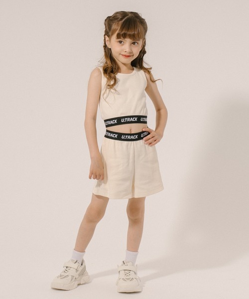 URBAN CHERRY（アーバンチェリー）の「【U.TRACK】ロゴテープデザインリブショートパンツ（その他パンツ・キッズ・ブラック/アイボリー・110cm/120cm/130cm/140cm/150cm）」の5枚目の写真