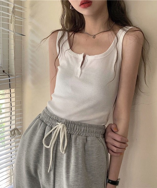 Teem Store（チームストア）の「ヘンリーネック タンクトップ（タンクトップ・レディース・ホワイト・M/L）」の10枚目の写真