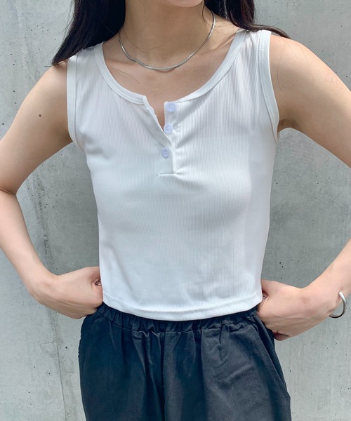 Teem Store（チームストア）の「ヘンリーネック タンクトップ（タンクトップ・レディース・ホワイト・M/L）」の7枚目の写真