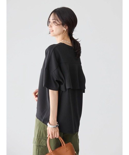 AMERICAN HOLIC(アメリカンホリック)の「接触冷感バックフレアポンチプルオーバー(Tシャツ/カットソー・レディース・グリーン/ブラック/グレイッシュベージュ/オフホワイト・L/M)」の3枚目の写真