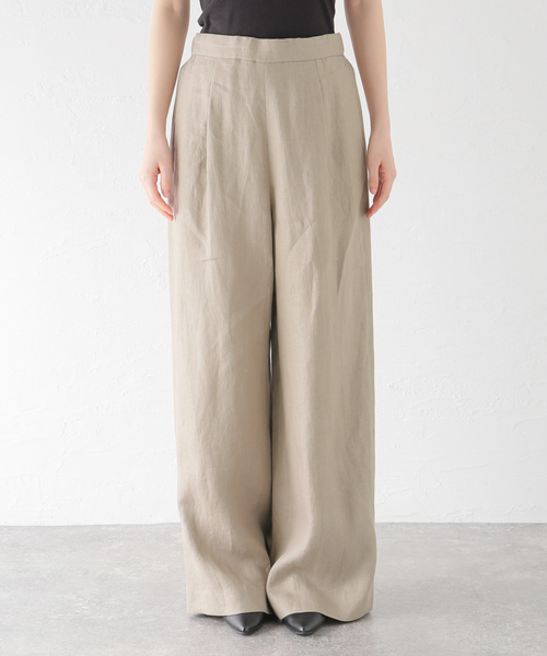 EVERYDAY I LIKE.（エヴリディアイライク）の「リネンイージーワイドパンツ（スラックス・レディース・ベージュ・36/38/34）」の11枚目の写真