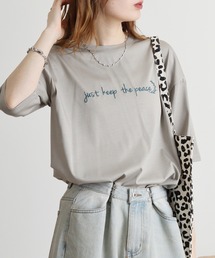 Eglantine ロゴ刺繍シンプルTシャツ