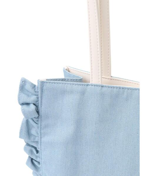 Maison de FLEUR（メゾンドフルール）の「デニムフリルトートバッグ（トートバッグ・レディース・インディゴブルー/ライトブルー・FREE）」の6枚目の写真