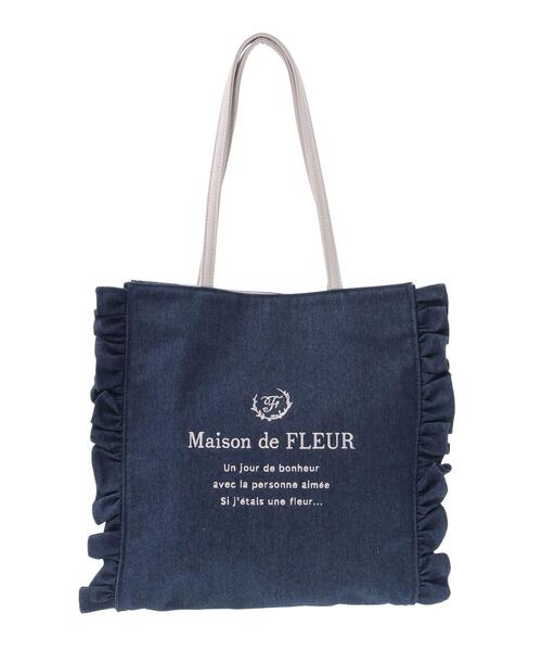 Maison de FLEUR（メゾンドフルール）の「デニムフリルトートバッグ（トートバッグ・レディース・インディゴブルー/ライトブルー・FREE）」の12枚目の写真
