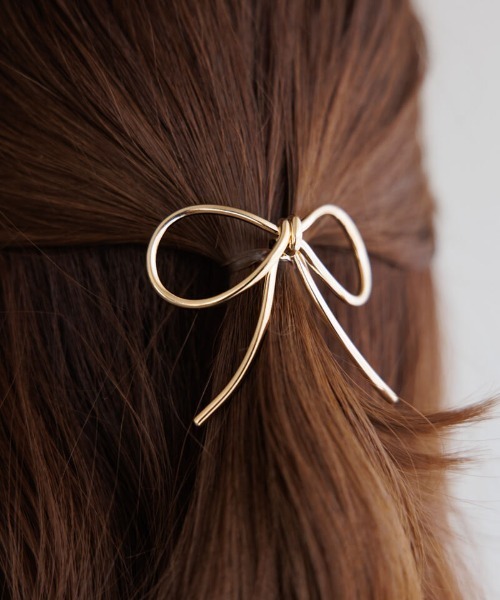 flower（フラワー）の「シンリボンピン（ヘアピン・レディース・シルバー/ゴールド・FREE）」の2枚目の写真