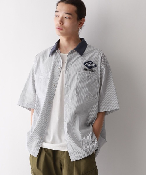 RAGEBLUE（レイジブルー）の「ワッペン刺繍/オーバーサイズレギュラーカラーシャツ（シャツ/ブラウス・メンズ・グレー/ブルー・MEDIUM/LARGE）」の7枚目の写真