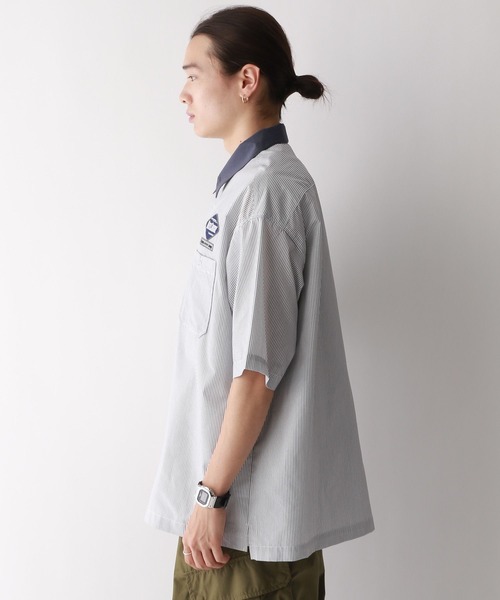 RAGEBLUE（レイジブルー）の「ワッペン刺繍/オーバーサイズレギュラーカラーシャツ（シャツ/ブラウス・メンズ・グレー/ブルー・MEDIUM/LARGE）」の13枚目の写真