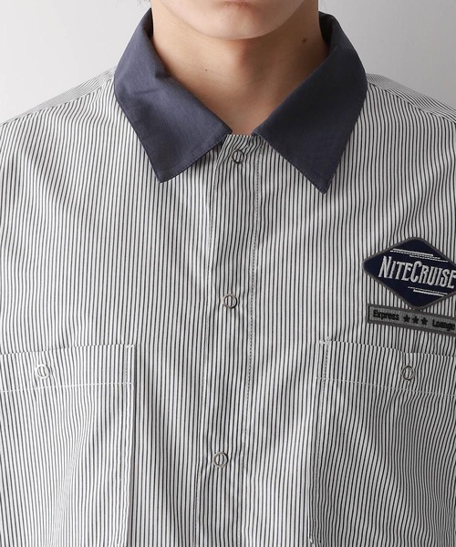 RAGEBLUE（レイジブルー）の「ワッペン刺繍/オーバーサイズレギュラーカラーシャツ（シャツ/ブラウス・メンズ・グレー/ブルー・MEDIUM/LARGE）」の16枚目の写真