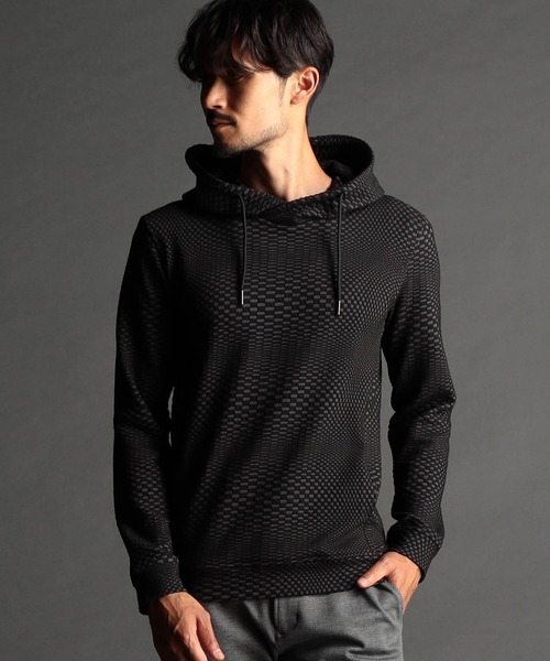 【セール】ジオメトリックプルオーバーパーカー（パーカー）｜NICOLE CLUB FOR MEN（ニコルクラブフォーメン）