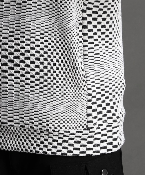 NICOLE CLUB FOR MEN（ニコルクラブフォーメン）の「ジオメトリックプルオーバーパーカー（パーカー・メンズ・オフホワイト/ホワイト系/ブラック×グレー・MEDIUM/LARGE/X-LARGE）」の12枚目の写真