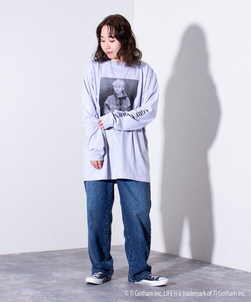 GOOD ROCK SPEED（グッドロックスピード）の「【GOOD ROCK SPEED/グッドロックスピード】LIFE フォト ロンT 長袖Tシャツ（Tシャツ/カットソー・メンズ・アッシュグレー/ホワイト・M/L）」の3枚目の写真