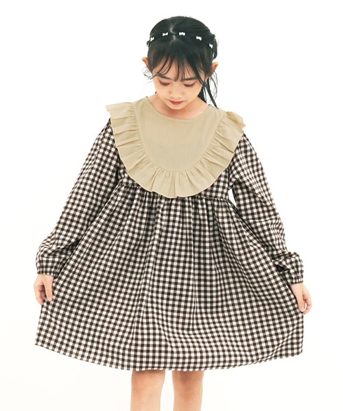 Bee des Bee（ビーデスビー）の「長袖ワンピース（ワンピース・キッズ・ベージュ系その他/ブラック×レッド/ホワイト×ブラック・120cm/110cm/130cm/150cm/140cm）」の3枚目の写真