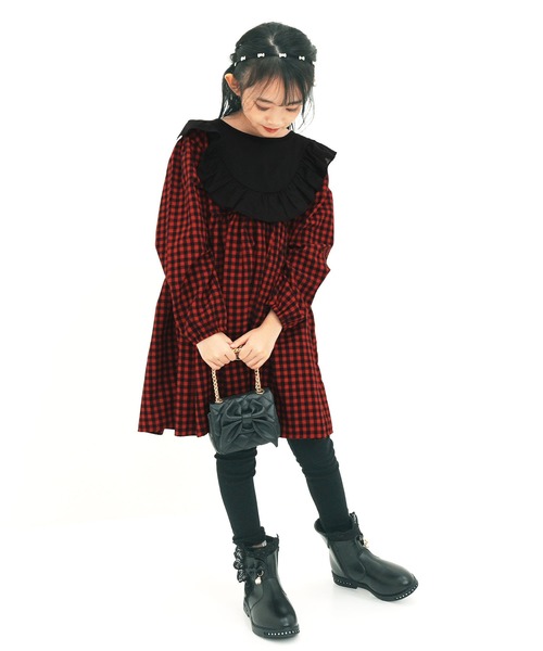 Bee des Bee（ビーデスビー）の「長袖ワンピース（ワンピース・キッズ・ベージュ系その他/ブラック×レッド/ホワイト×ブラック・120cm/110cm/130cm/150cm/140cm）」の13枚目の写真