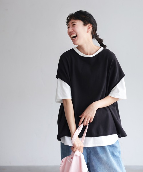 soulberry（ソウルベリー）の「こなれの素のTシャツ（Tシャツ/カットソー・レディース・オフホワイト・M/4L/3L/LL/L/5L）」の5枚目の写真