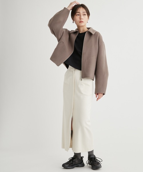 emmi（エミ）の「eco ジャージーＩラインスカート（スカート・レディース・アイボリー/ブラック・1/0）」の17枚目の写真