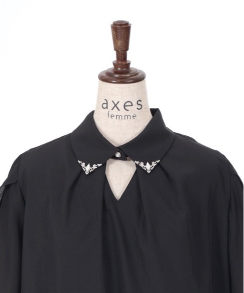 axes femme（アクシーズファム）の「フレア袖カットワークブラウス（シャツ/ブラウス・レディース・キナリ/ラベンダー/ブラック・FREE）」の17枚目の写真