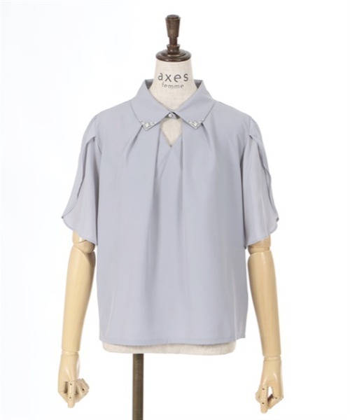 axes femme（アクシーズファム）の「フレア袖カットワークブラウス（シャツ/ブラウス・レディース・キナリ/ラベンダー/ブラック・FREE）」の12枚目の写真