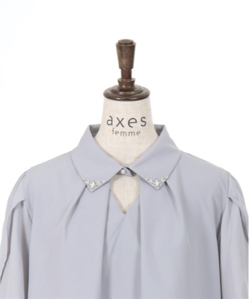 axes femme（アクシーズファム）の「フレア袖カットワークブラウス（シャツ/ブラウス・レディース・キナリ/ラベンダー/ブラック・FREE）」の9枚目の写真