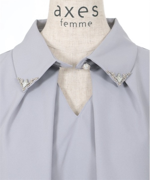 axes femme（アクシーズファム）の「フレア袖カットワークブラウス（シャツ/ブラウス・レディース・キナリ/ラベンダー/ブラック・FREE）」の7枚目の写真