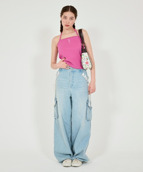 TINA:JOJUN(ティーナジョジュン)の「2WAY フラワー刺繍キャミソール TINA:JOJUN(キャミソール・レディース・ミント/ホワイト/チェリーピンク・M)」の21枚目の写真