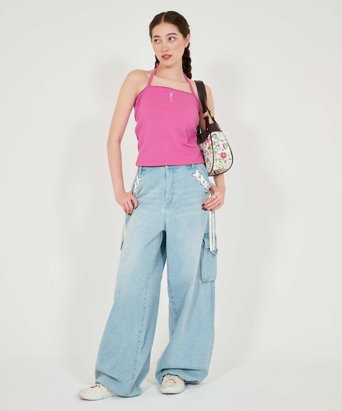 TINA:JOJUN(ティーナジョジュン)の「2WAY フラワー刺繍キャミソール TINA:JOJUN(キャミソール・レディース・ミント/ホワイト/チェリーピンク・M)」の22枚目の写真