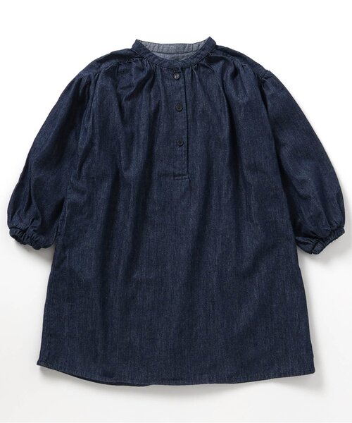 apres les cours（アプレレクール）の「【リンク】アプレのヒロインワンピ（ワンピース・キッズ・チェック/インディゴブルー/アイボリー/ストライプ・80/90/100/110/120/130/140）」の3枚目の写真