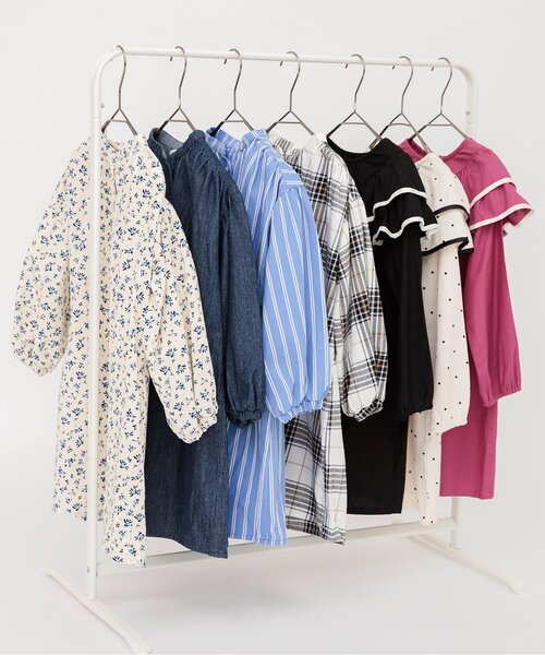 apres les cours（アプレレクール）の「【リンク】アプレのヒロインワンピ（ワンピース・キッズ・チェック/インディゴブルー/アイボリー/ストライプ・80/90/100/110/120/130/140）」の6枚目の写真