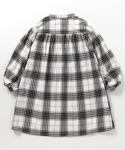 apres les cours（アプレレクール）の「【リンク】アプレのヒロインワンピ（ワンピース・キッズ・チェック/インディゴブルー/アイボリー/ストライプ・80/90/100/110/120/130/140）」の9枚目の写真