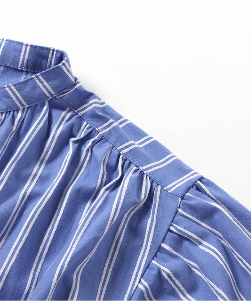 apres les cours（アプレレクール）の「【リンク】アプレのヒロインワンピ（ワンピース・キッズ・チェック/インディゴブルー/アイボリー/ストライプ・80/90/100/110/120/130/140）」の16枚目の写真