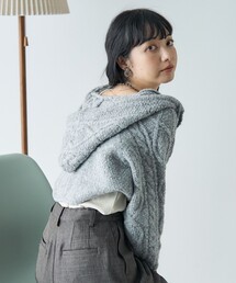 ニットパーカーボレロ