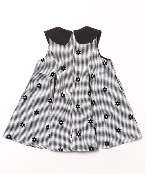 【セール】グレンチェック花フロッキージャンパースカート（ジャンパースカート）｜nino（ニノ）