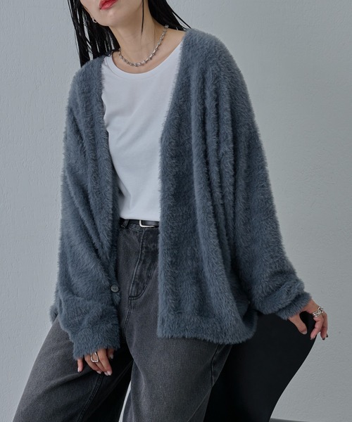 COLONY 2139（コロニートゥーワンスリーナイン）の「テックシャギーカーディガン（カーディガン/ボレロ・メンズ・グレー/ブラック/イエロー・MEDIUM/LARGE）」の2枚目の写真